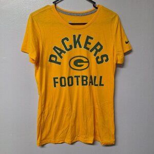 Green Bay Packers Football Tee Shirt Soft Youth Large Tee Shirt Yellow Wisconsin